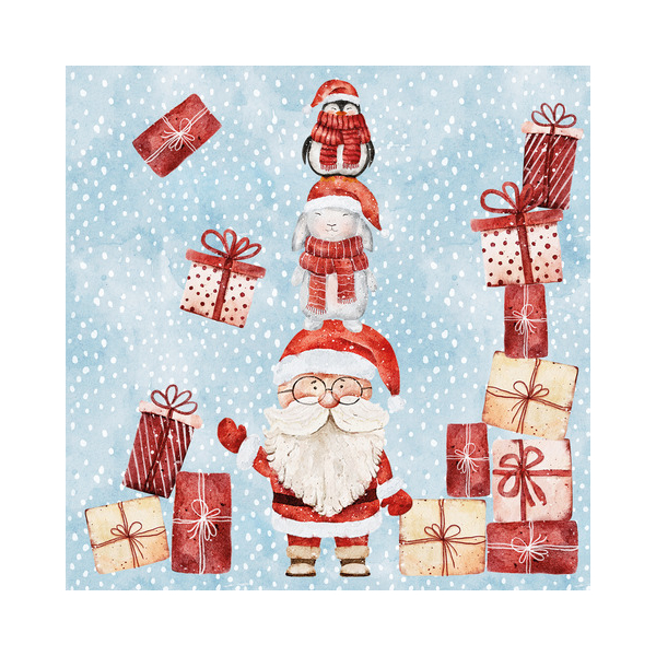 7321012108618 - Weihnachtlicher Zelltuchserviette 33x33cm Kind 7321012108618 Paper+Design