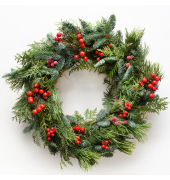 Weihnachtsservietten 210871 / Beerenkranz - Weihnachtskranz, 3-lagig