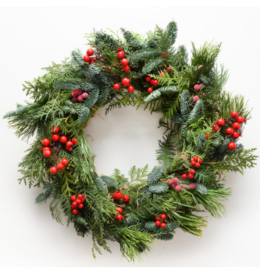 Weihnachtsservietten 210871 / Beerenkranz - Weihnachtskranz, 3-lagig