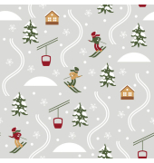 Weihnachtsservietten 210883 / Skipiste, 3-lagig, 33x33cm