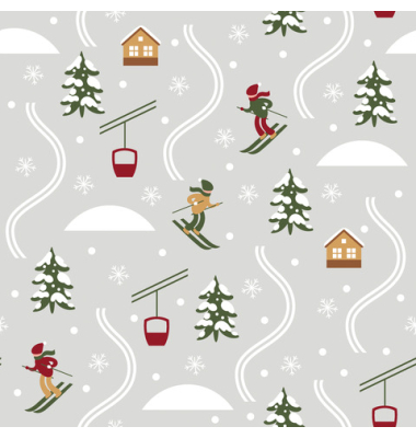 Weihnachtsservietten 210883 / Skipiste, 3-lagig