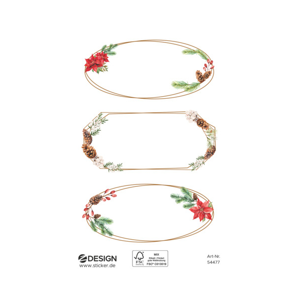 10 Stück AVERY Zweckform Weihnachtsetikett Papier Beschriftung 4004182544778 AVERY Zweckform 9 Stück