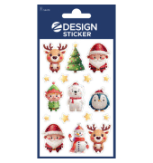 Weihnachtsetikett Figuren 3D Glitzer
