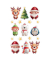 Weihnachtsetikett Figuren 3D Glitzer