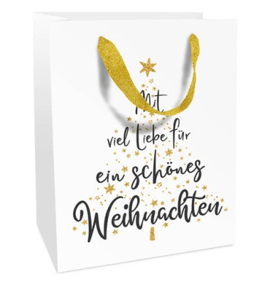 Geschenktasche 1681-22537, Weihnachten, mit Trageband, &bdquo;Mit Euch&ldquo;, 12cm x 15cm