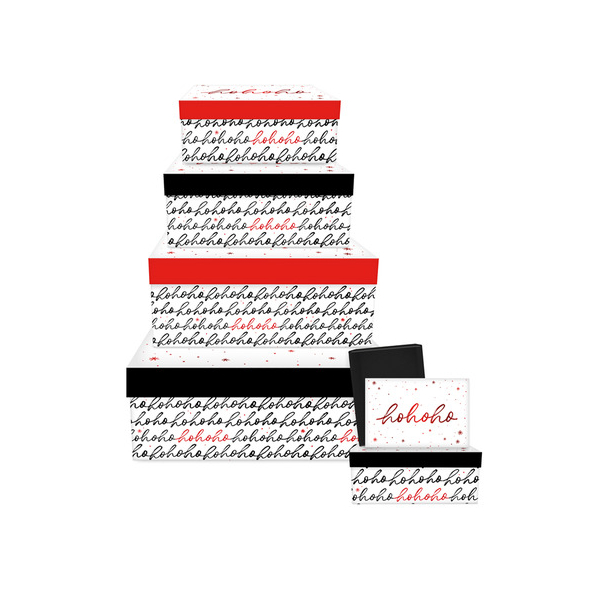 4014995685445 - Weihnachtlicher Geschenkkarton Hohoho rotschwarz 4014995685445 Braun und Company