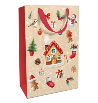 Weihnachtlicher Geschenktragetasche My Little House