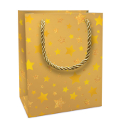 Weihnachtlicher Geschenktragetasche Sternchen gold