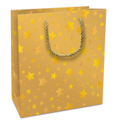 Weihnachtlicher Geschenktragetasche Sternchen gold