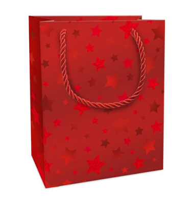 Weihnachtlicher Geschenktragetasche Sternchen rot