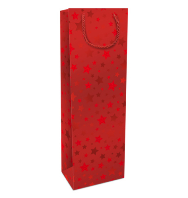 Weihnachtlicher Flaschentragetasche Sternchen rot