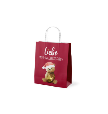 Geschenktasche 991161 F&uuml;r Dich, Weihnachten, mit Tragekordel, Liebe Weihnachtsgr&uuml;&szlig;e, 20cm x 24cm