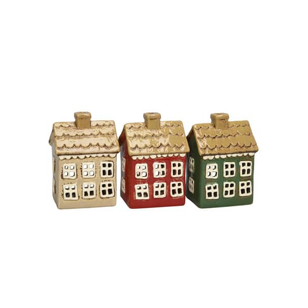 3 Stück Alpedia Windlicht 652170000995 Haus farbig sortiert 17,5x10x19,5cm  4060706071274 Alpedia