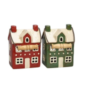 Windlicht 652181000994 Haus farbig sortiert 17,5x10x19,5cm 