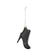 Weihnachtlicher  Behang Damenstiefel schwarz