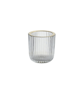 Windlicht Glas klar gold