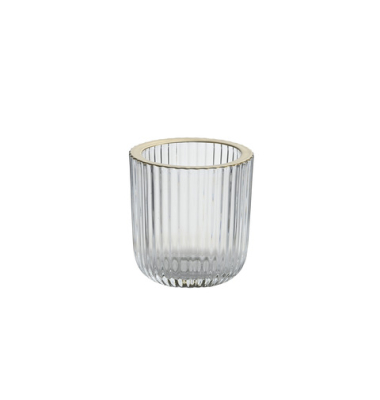 Windlicht Glas klar gold
