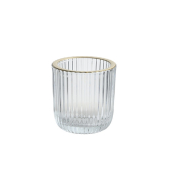 Windlicht Glas klar gold