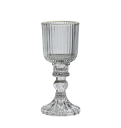 Windlicht auf Fuß Glas klar gold