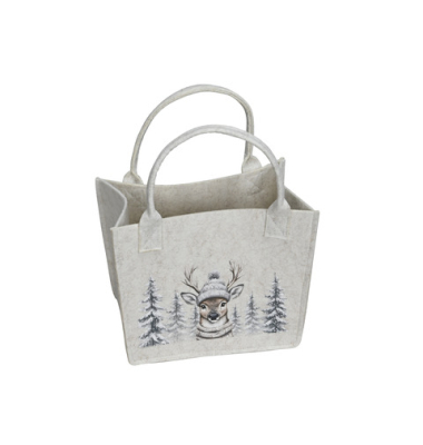 Weihnachtlicher Tragtasche rechteckig creme
