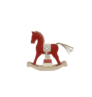 Weihnachtlicher Figur Schaukelpferd rot