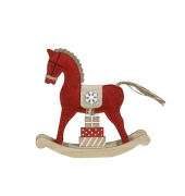 Weihnachtlicher Figur Schaukelpferd rot
