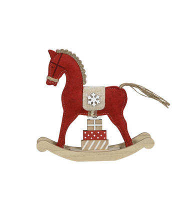 Weihnachtlicher Figur Schaukelpferd rot