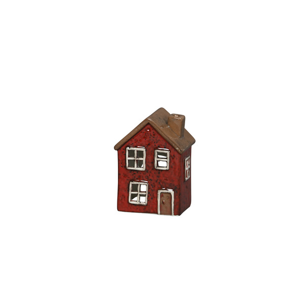 4 Stück Alpedia Windlicht 670811000439 Haus rot/braun 8x6x11cm  4060706230268 Alpedia