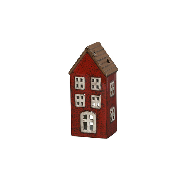 2 Stück Alpedia Windlicht 670813000439 Haus rot/braun 8x6,5x17,5cm  4060706230282 Alpedia