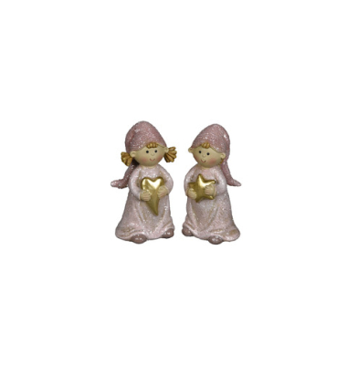 Weihnachtlicher Figur Kind rosa-gold sortiert