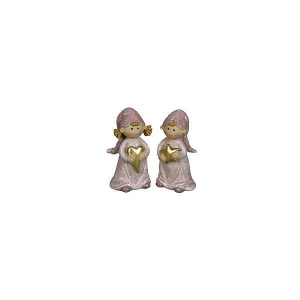 12 Stück Alpedia Weihnachtlicher Figur Kind rosa-gold sortiert 4060706231487 Alpedia