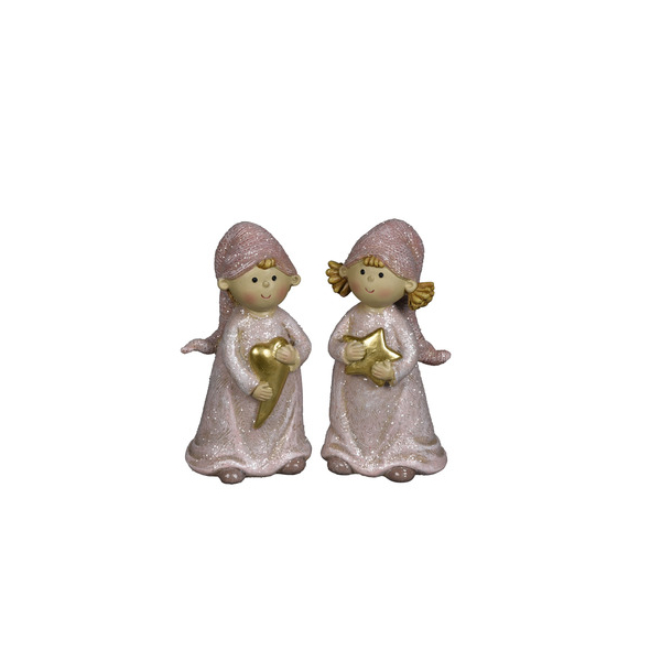 6 Stück Alpedia Weihnachtlicher Figur Kind rosa-gold sortiert 4060706231494 Alpedia
