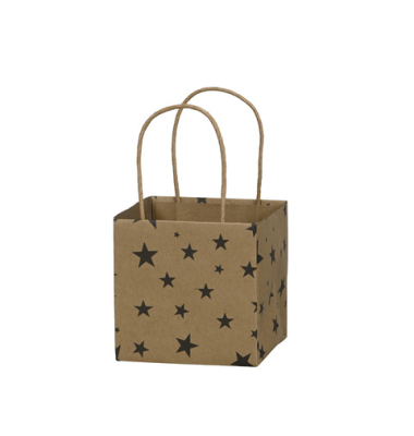 Geschenktasche 671008010833, Weihnachten, mit Tragehenkel, Sterne, 10,5cm x 10,5cm