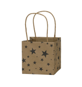 Geschenktasche 671008012833, Weihnachten, mit Tragehenkel, Sterne, 12cm x 12cm