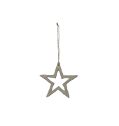 Weihnachtlicher  Behang Stern Aluminium creme