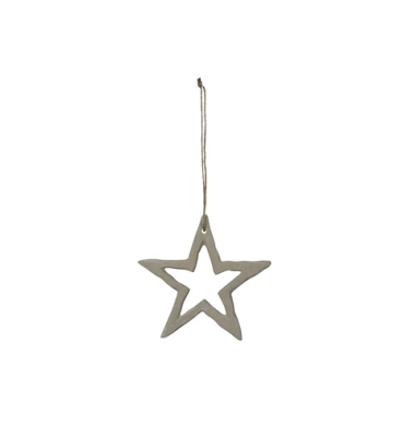 Weihnachtlicher  Behang Stern Aluminium creme