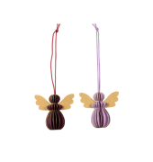 Weihnachtlicher  Behang Engel Wabe violett