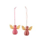 Weihnachtlicher  Behang Engel Wabe rosa sortiert