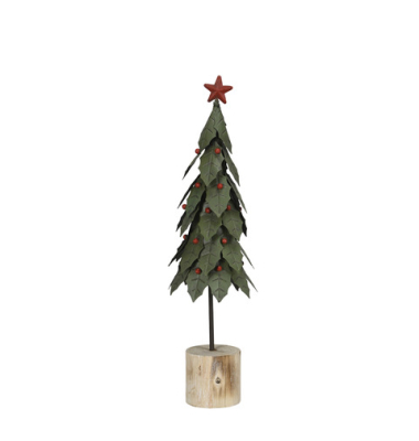 Weihnachtlicher Deko Tanne Eisen gr&uuml;n rot