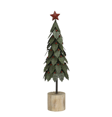 Weihnachtlicher Deko Tanne Eisen grün rot
