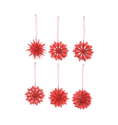 Weihnachtlicher  Behang Schneeflocke 6ST rot
