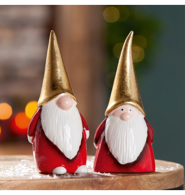 Weihnachtlicher Figur Santa Keramik rot sortiert