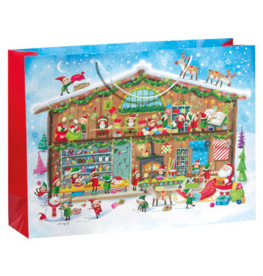 Weihnachtlicher Geschenktragetasche Kind bunt
