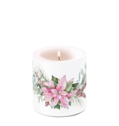 Weihnachtlicher Kerze 9cm Weihnachtsstern Rosa