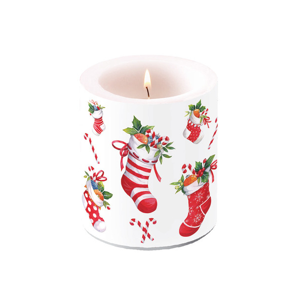Ambiente Kerze 39320200 Weihnachtsstrümpfe mehrfarbig  8712159209884 Ambiente