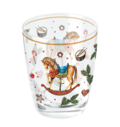 Weihnachtlicher Wasserglas 0,25l Schaukelpferd