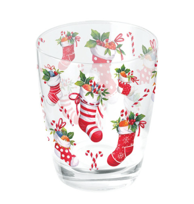 Weihnachtlicher Wasserglas 0,25l Strümpfe