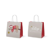 Geschenktasche 992163 F&uuml;r Dich, Weihnachten, mit Tragekordel, Chiller / chillige Weihnachten, 15cm x 15cm