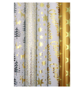 Weihnachtlicher Metallicpapier 1.5m2mx70cm sort.
