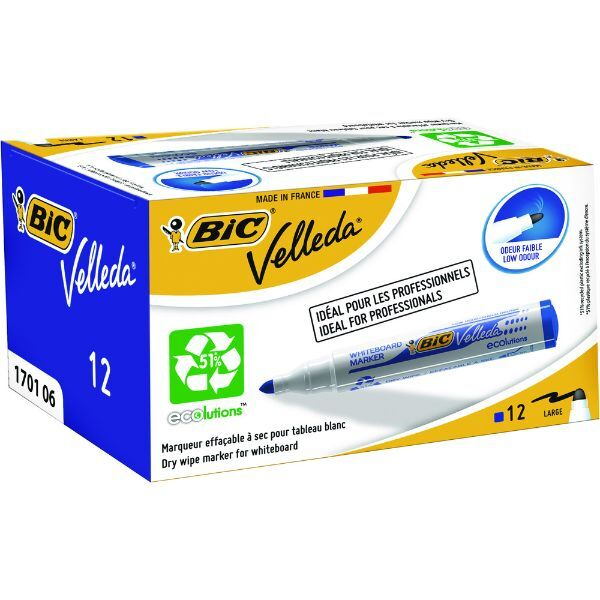3086121701061 - Whiteboardmarker Velleda 1701 Öko Rundspitze wieder abwischbar blau 3086121701061 12 Stück